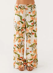 Pantalones de lino Dalida - Estampado floral