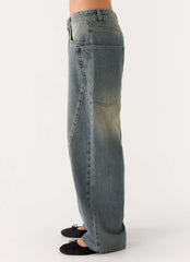 Vaqueros Joseph de tiro bajo - Azul lavado vintage