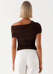 Top sin hombros Gabbie - Chocolate