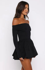 Minivestido de manga larga Big Reveal negro