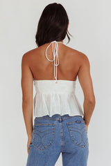 Top camisola halter Asiah blanquecino