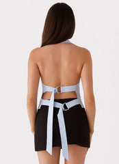 Camisa Cuello Cutie con Anillo en D - Azul