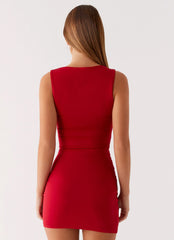 Minivestido Mystic Fern - Rojo Burdeos