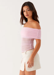 Top sin hombros Nelly - Rosa