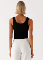 Camiseta sin mangas distintiva - Negra