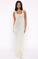 Vestido Maxi de Punto Try To Forget Me Color Crema