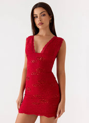 Minivestido de encaje Sommers - Rojo