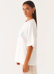 Camiseta Gráfica Extragrande "Born To Have Fun" - Azul Marino