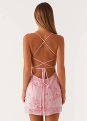 Minivestido Lencero de Lentejuelas Vietta - Rosa