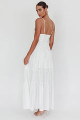 Vestido largo blanco con tirantes Main Attraction