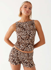 Girls Like Us Minishorts Fruncidos - Leopardo