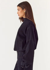Chaqueta bómber de mezclilla Waylon - Negro