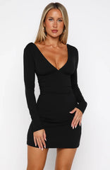 Minivestido Diva Energy de Manga Comprida Preto