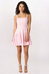 LACE TRIM HOOK & EYE MINI DRESS