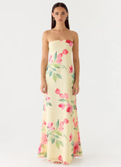 Vestido largo sin tirantes Bronte - Lemon Soleil