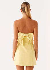 Mini vestido Honey Bow - Amarillo