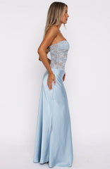Vestido Longo Tomara que Caia Fall In Love With You Azul Céu
