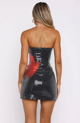 Vestido mini de lentejuelas Make Up My Mind rojo escarlata de medianoche