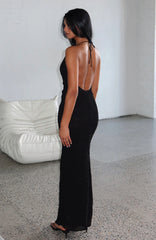 Vestido largo halter Never Say Goodbye negro