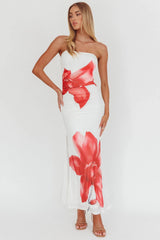 Vestido largo palabra de honor Truth Be Told blanco
