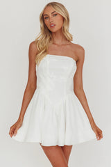 Minivestido Fiora sem Alças com Cintura Basca Branco