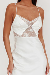 Vestido largo de encaje "Impressions" blanco