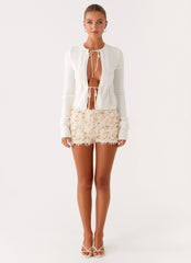 Crush Knit Top - White