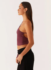 Top de un solo hombro con espalda abierta Hawkins - Morado