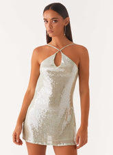 Minivestido con espalda de capota y energía radiante - Menta