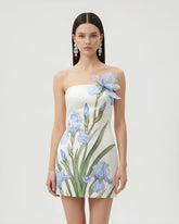 Floral Printed Mini Dress - White