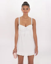 LACE STRAP DRESS WITH BOW DETAIL