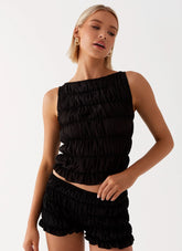 Girls Like Us Shorts Minis Franzidos - Preto