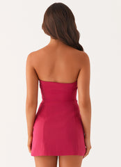 Minivestido strapless Patsie - Fucsia