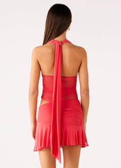 Minivestido Haltherneck Calissa - Coral