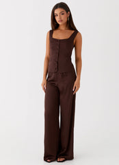 Top de paneles tipo corpiño Golden Skies - Chocolate