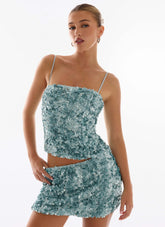 Top de lentejuelas Alayna - Aqua