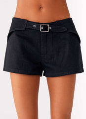 Mini shorts vaqueros Montana - Negro