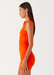 Minivestido Secret World - Naranja Fuego