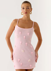 Minivestido de punto con adornos Roa - Rosa
