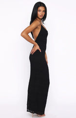 Vestido largo halter Never Say Goodbye negro