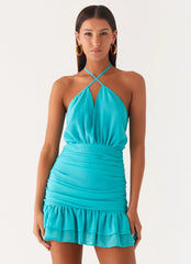 Minivestido Egoist Crossover - Azul Aqua