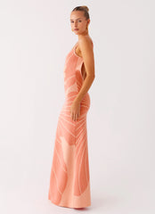 Vestido maxi de punto Bliss View - Melocotón