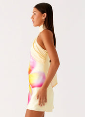 Minivestido de satén Isa - Amarillo frangipani