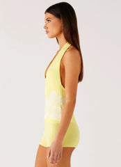 Top de punto Aloha - Amarillo