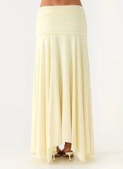 Falda Liana Maxi Fruncida - Amarillo