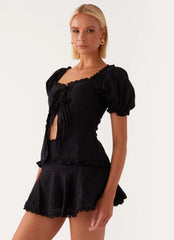 Top de manga abullonada Hundred Percent - Negro