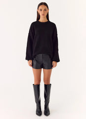 Minishorts de polipiel Oslo - Negro