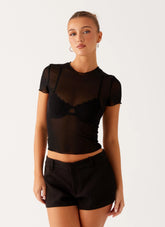 Camiseta de malla Dalton - Negro