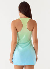 Minivestido de lentejuelas Mora - Ombre marino