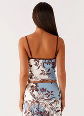 Top camisola Skye - Florecer de leña azul